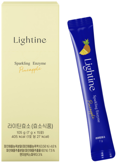 라이틴 효소 소화 곡물 발효 단백질 파인애플 효소제 브로멜라인, 7g, 15개