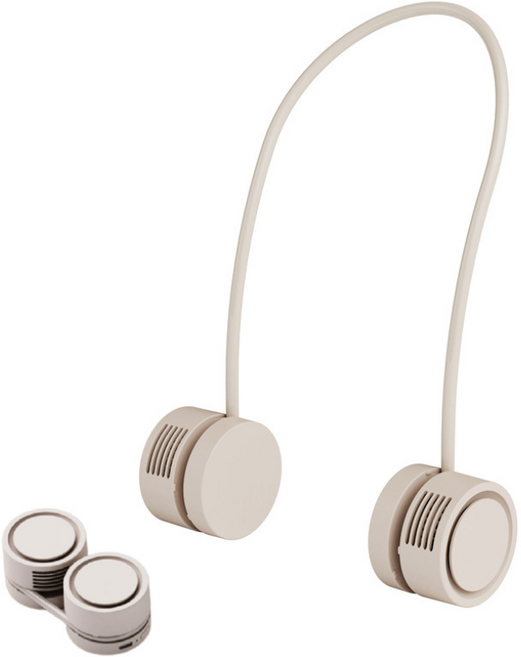 언에스온 휴대용 접이식 넥밴드 목걸이 선풍기, 핑크