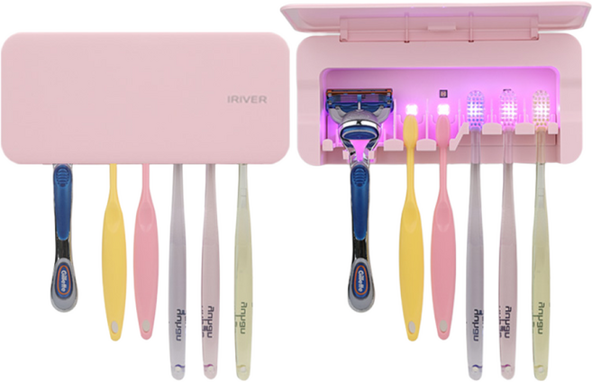 아이리버 UVC-LED 가정용 칫솔 살균기 TM-7300U, 핑크