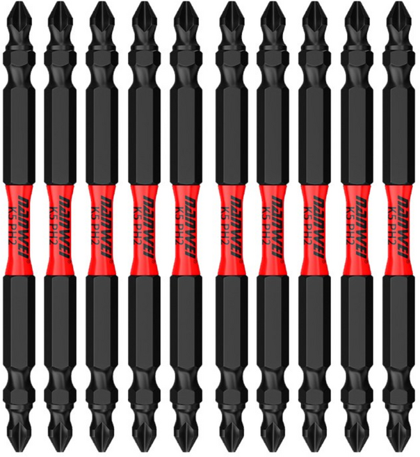 Wrirki 고경도 K5 양두 십자 비트 100mm, 10개