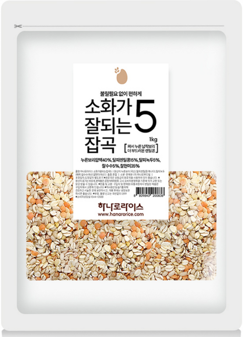 [하나로라이스] 소화가잘되는잡곡5 1kg, 1개