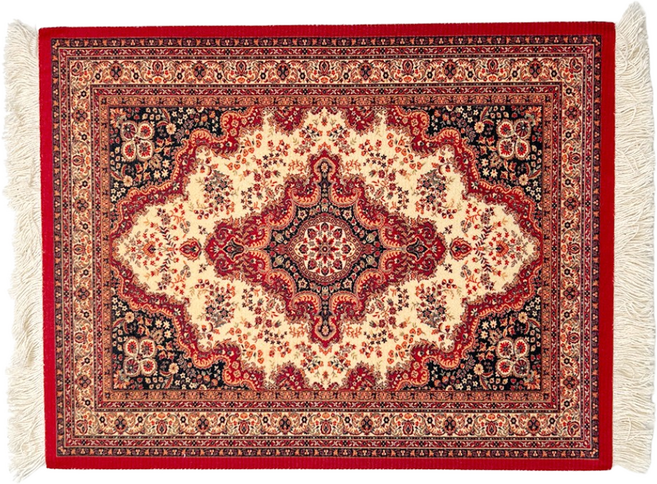 루톰 페르시안 카페트 마우스 패드 러그, 1개, 3.와인