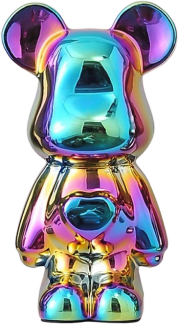 리틀보트 하트 베어브릭 세라믹 장식 저금통, 레인보우