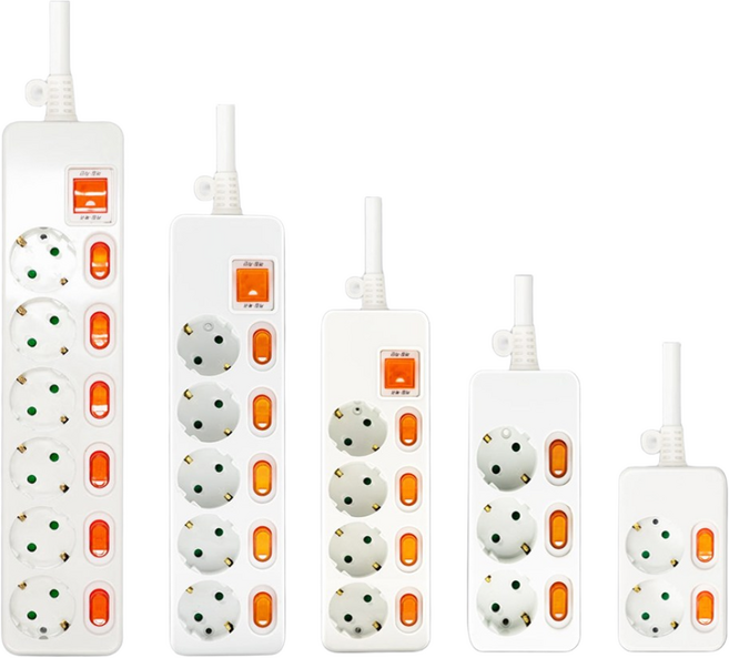DAJOA 국산 개별 멀티탭 2구 3구 4구 5구 6구 1.5M 3M 5M 접지 절전 과부하 차단 멀티콘센트, 5m, 1개