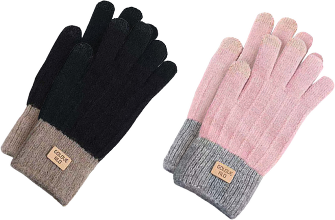 희야홈 1+1 겨울 기모 스마트 터치 장갑 2P