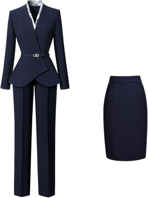 그루밍 (grooming) 여성용 가을 호텔 프런트 데스크 보석 가게 고객 서비스 유니폼 작업복 정장 투피스 세트
