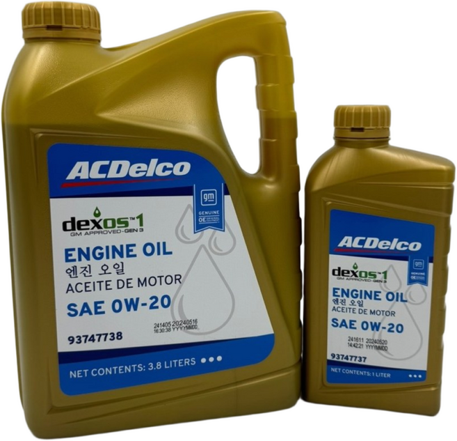 순정품 쉐보레 트레일블레이저 1.3 터보 엔진오일 세트 3.8L+1L 4.8L 0W20 93747737 93747738