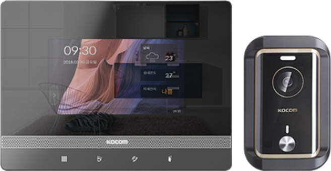 코콤 IOT 7인치 디지털방식 비디오폰 K6B VP-W701IOT+현관카메라 세트 휴대폰통화
