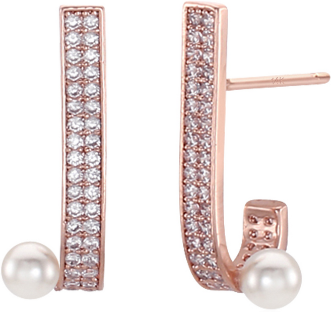 레베르 감각적인 데일리 여성 링 귀걸이 14K 골드핀 원터치 귀걸이