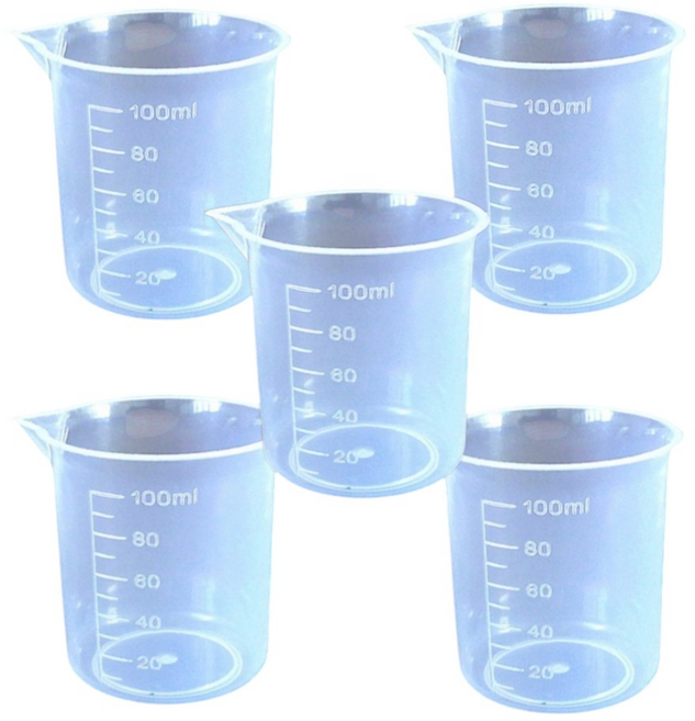 얍루 다용도 계량컵 세제컵, 5개, 100ml, 반투명