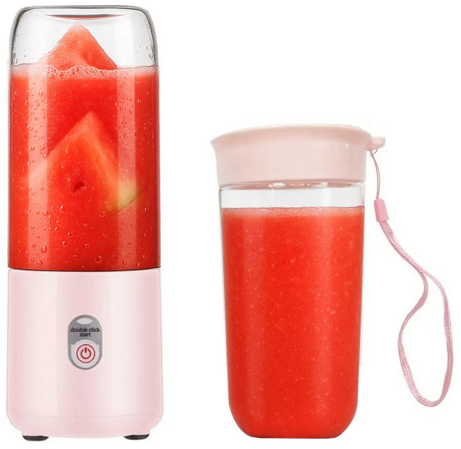 인플리바타 무선 휴대용 블렌더 다기능 미니 믹서기, 핑크색