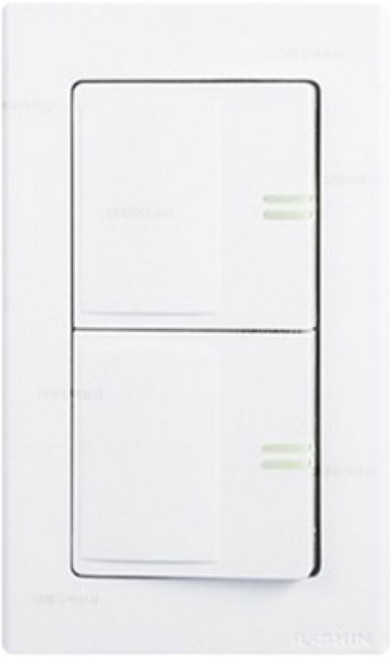 일신 와이드 조명 스위치2구 1P (벌크)16A야광 전등, 1개