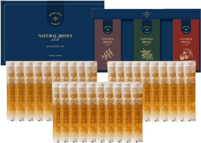 대용량 자연산 천연벌꿀 꿀스틱 선물세트(30스틱), 30개, 360g