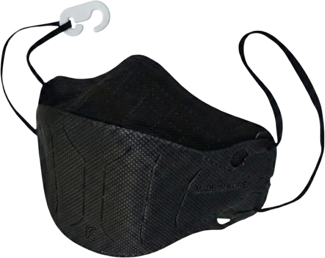 [B편한숨] 하얀들 2급 방진마스크 끈조절 접이식, 블랙, 30개