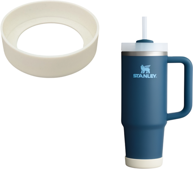 스탠리 스타벅스 호환 실리콘 미끄럼방지 바닥 보호 바텀 커버, 40oz 크림, 1개