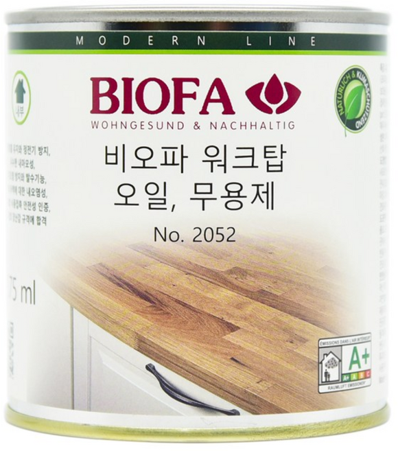 비오파 워크탑 도마오일 2052 375ml 무용제 원목 주방 가구 오일 상판 마감제, 1개, 투명