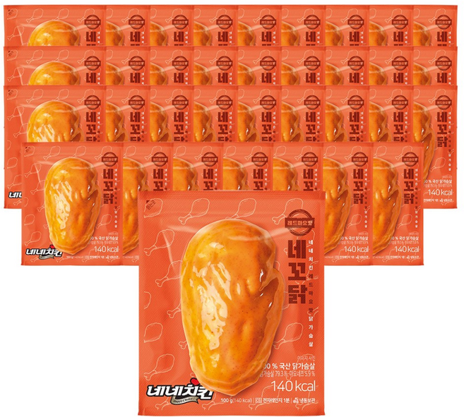 [네네치킨] 네꼬닭 레드마요맛 닭가슴살 100g, 35개