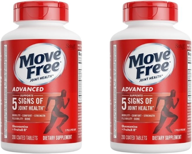 Move Free 무브프리 글루코사민 콘드로이친 히알루론션, 2개, 200정