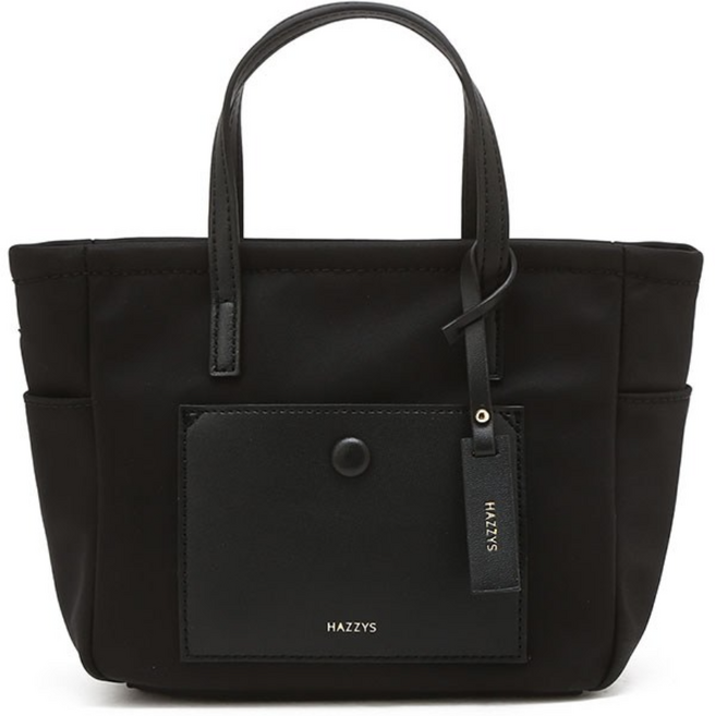 헤지스 라잇 심플 포켓 나일론 탑집 토트 크로스 미니백