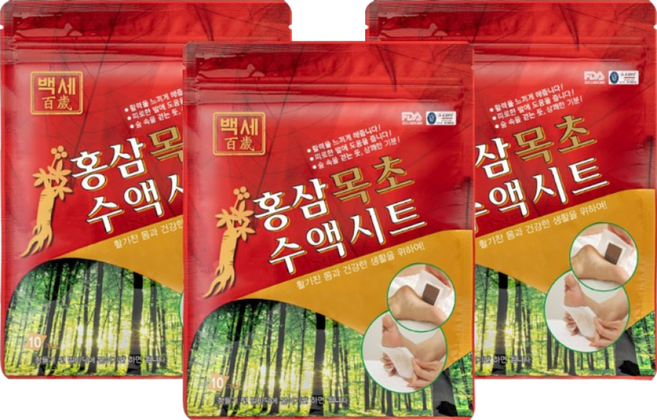 TV홈쇼핑 백세 홍삼목초수액시트 발바닥 힐링패치, 1개
