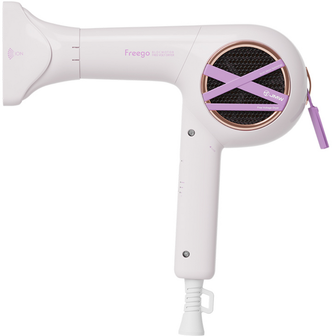 JMW 리얼 프리볼트 프리고 고성능 터보 항공모터 접이식 헤어 드라이기 1800W, MVF6A01A, 모브 크림