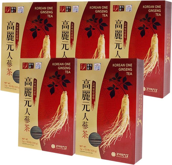 고려원인삼 고려 인삼차 목함, 3g, 100개입, 5개