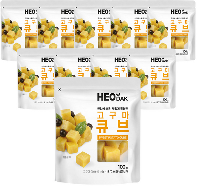 허닭 아이스 고구마 큐브, 100g, 10개