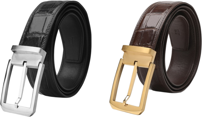 샴 크로커다일 악어가죽 벨트 선물용 혁띠 넓이 3.8cm 정장 캐주얼 벨트 골프벨트