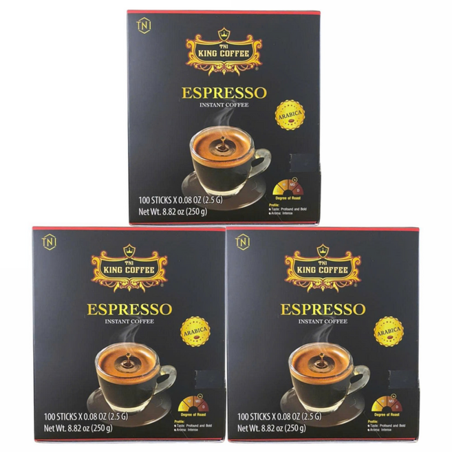 베트남 킹커피 프리미엄 아라비카 에스프레소 세트 (원산지: 베트남), 250g, 100개입, 3개