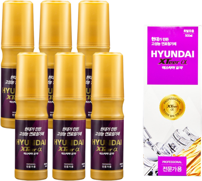 현대 엑스티어 알파프로(전문가용) 가솔린 휘발유 경유 디젤 500ml, 1세트, 가솔린/휘발유, 6개