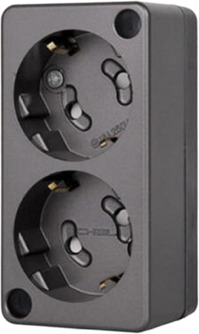 제일전기 디아트 노출2구 다크그레이 콘센트(나사타입), 1개