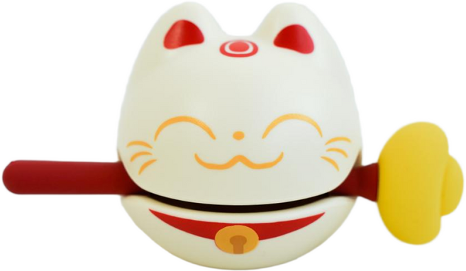 아미울 소품 목탁 불교 귀여운 명상 미니, 복고양이(흰색)