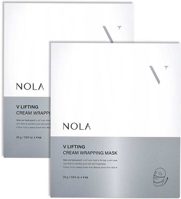 노라 브이 리프팅 크림 랩핑 마스크팩 egf 콜라겐 안면거상 브이라인 패치, 2개, 4개입