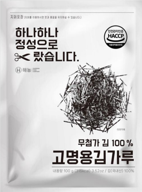 해농 고명용 무조미 김가루 길이4cm, 100g, 1개