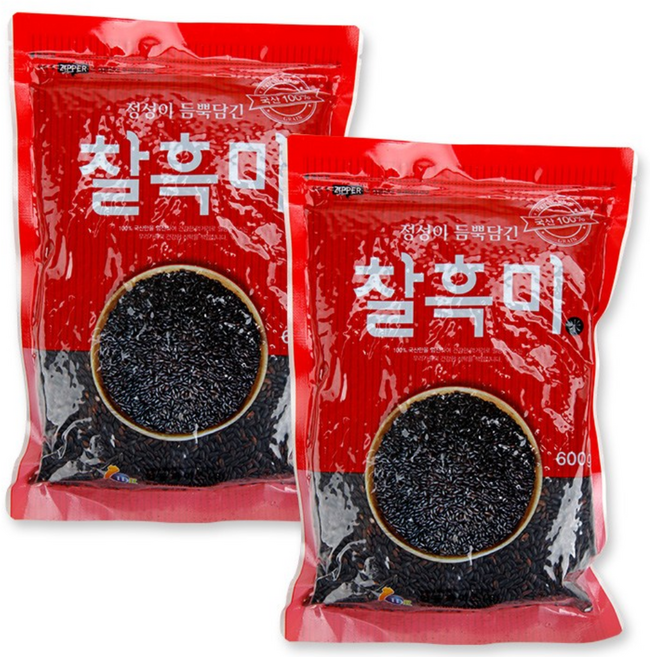 25년 햇 국산 찰흑미 600g x 2봉, 2개