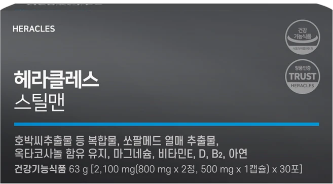 헤라클레스 스틸맨 3 180mg x 30포, 30개, 3.18g - 쿠팡