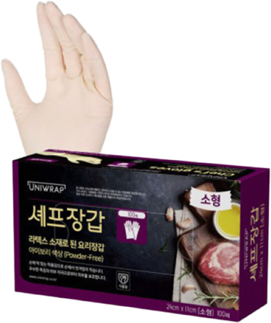 유니랩 라텍스 장갑 S, 아이보리, 소, 1개