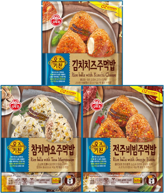 오뚜기 오즈키친 주먹밥 3종세트(참치마요+전주비빔+김치치즈), 1세트