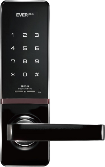 에버넷 무타공 도어락 현관 번호키 에버플러스 EP85 블랙 (번호전용 카드), 고객직접설치, EP85-N (번호전용)
