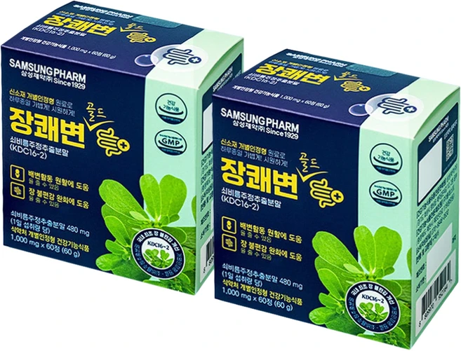 장쾌변골드 2개월분 / 시원한 배변 활동을 위하여 / 쾌변상쾌한아침 / 삼성제약, 2개, 60정 - 쿠팡