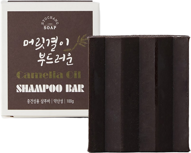 효창 동백오일 티트리 약산성 샴푸바, 2개, 100g, 건성두피