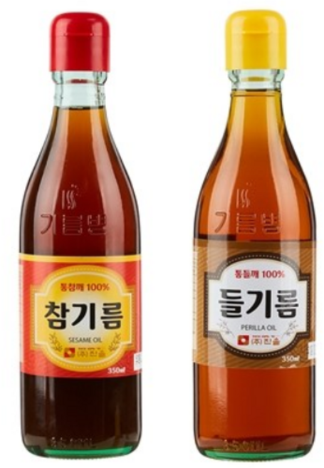 진솔촌 100퍼센트 참기름 골드 + 들기름 세트, 350ml, 1세트