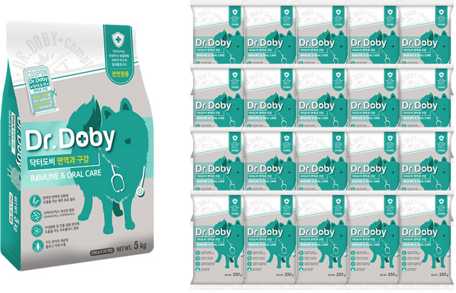 닥터도비 강아지 면역 기능성 사료, 구강/치석관리, 5kg, 1개