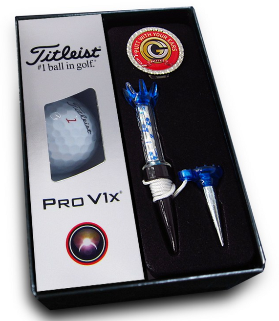 타이틀리스트 신형 PRO V1 X 3구 자석티 볼마커 골프공선물세트, 1개