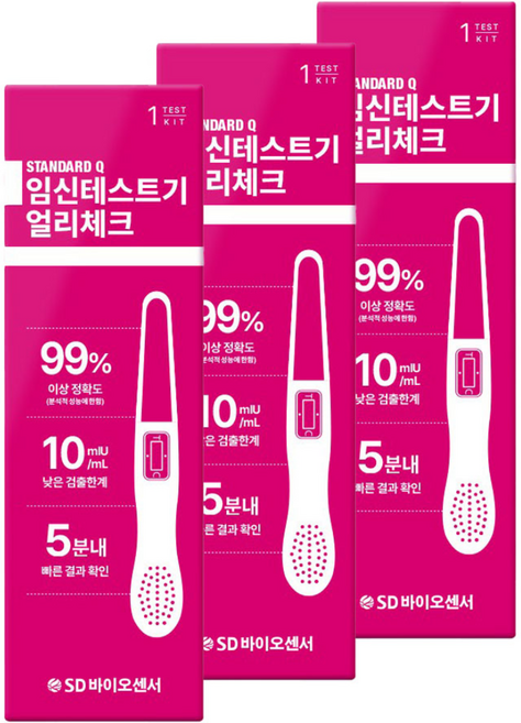 에스디바이오센서 얼리체크 임신테스트기 빠른결과확인 99%정확도, 5개, 1개입