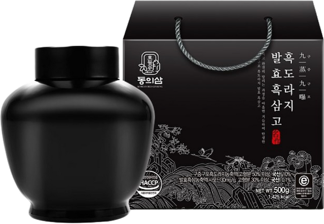 구증구포 흑도라지 발효 흑삼고, 500g, 6개