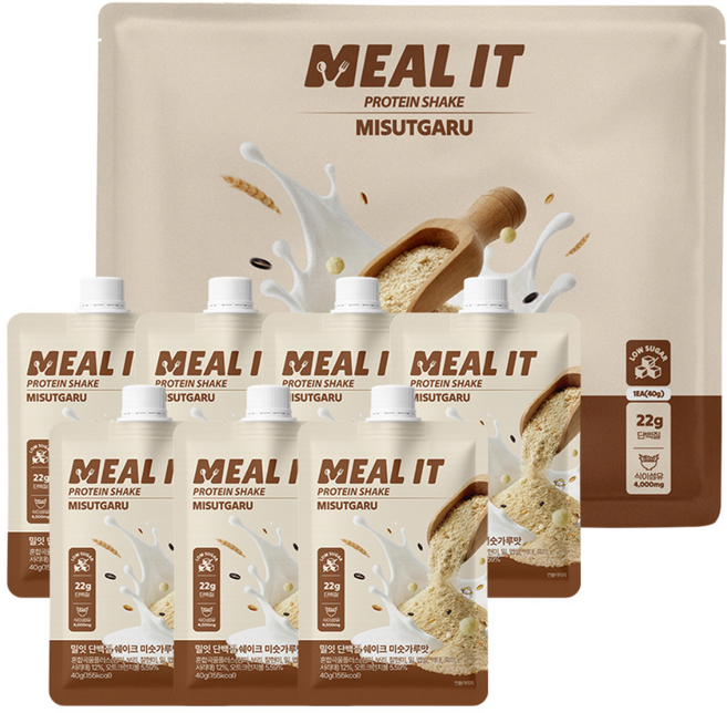 밀잇 식단관리 포켓형 단백질 쉐이크 미숫가루맛, 1세트, 280g