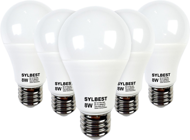 LED 베이직 벌브 E26 8W 에디슨전구 기본전구 카페조명, 5개, 전구색