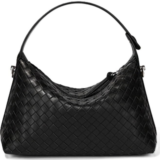 가오니크 프리미엄 소가죽 여성 토트백 위빙백 블랙