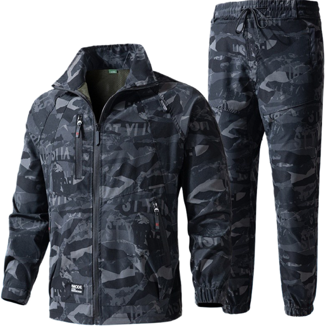 ANYOU 남자 춘추 방수 정비복 스판 등산복 작업복 아웃도어 낚시복 방풍 스포츠 상하의 세트 작업복바지